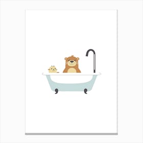 Otter In The Bath Canvas Print