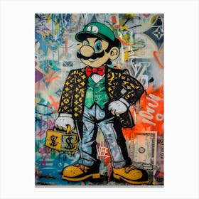 Pop art Luigi Super Mario Canvas Print