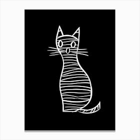 Minimalist Sketch Cat Line Drawing 1 Canvas Print