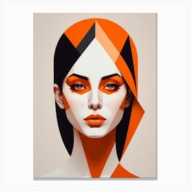 Woman Portrait Minimalism Geometric Pop Art (14) Canvas Print