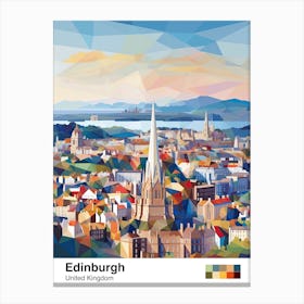 Edinburgh, United Kingdom, Geometric Illustration 2 Poster Canvas Print