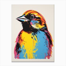 Andy Warhol Style Bird Sparrow 3 Canvas Print