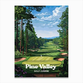 Pine Valley Golf Club New Jersey Travel Art Illustration Canvas Print