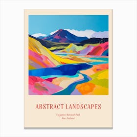 Colourful Abstract Tongariro National Park New Zealand 1 Poster Canvas Print