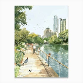 Storybook Illustration Lady Bird Lake And The Board 1 Canvas Print