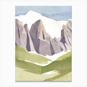 Dolomite Mountains watercolor Canvas Print