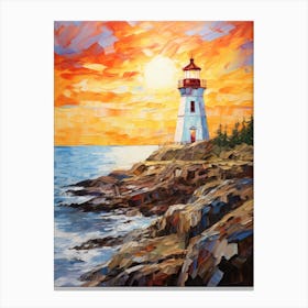 Sunset At The Lighthouse Canvas Print