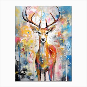 Deer Abstract Expressionism 3 Canvas Print