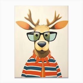 Little Moose 1 Wearing Sunglasses Canvas Print