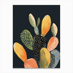 Melocactus Cactus Minimalist Abstract Illustration 4 Canvas Print