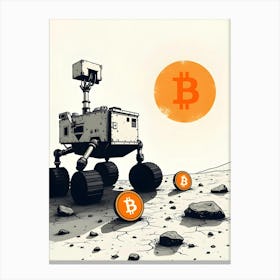 Bitcoin On The Moon 2 Canvas Print