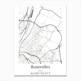 Buxerolles,France Minimalist Map Canvas Print