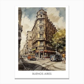 Buenos Aires 3 Argentina Travel Poster Canvas Print