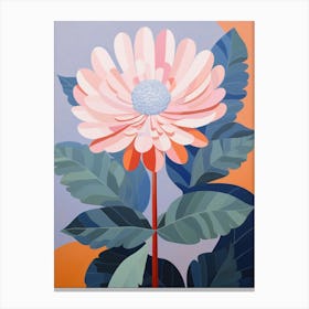 Chrysanthemum 1 Hilma Af Klint Inspired Pastel Flower Painting Canvas Print