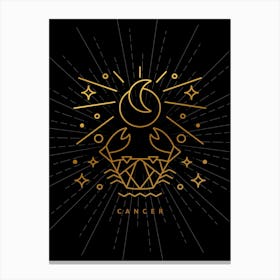 Cancer Zodiac Sign — Zodiac geometric Canvas Print