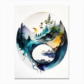 Landscapes 3 Yin And Yang Watercolour Canvas Print