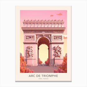 Arc De Triomphe Paris France 3 Travel Poster Canvas Print