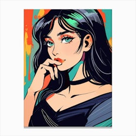 Cartoon Girl Canvas Print