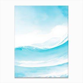Blue Ocean Wave Watercolor Vertical Composition 44 Canvas Print