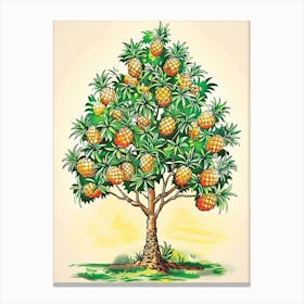Pineapple Tree Storybook Illustration 3 Canvas Print