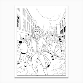 Line Art Inspired By The Third Of May 1808 7 Canvas Print