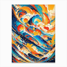 Abstract Wave Painting Spectrum of Memories Canvas Print