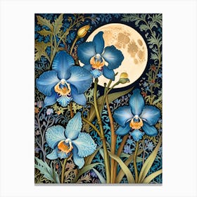 William Morris Blue Orchids Canvas Print