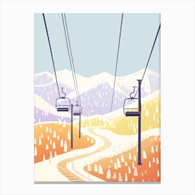 Park City Mountain Resort   Utah, Usa, Ski Resort Pastel Colours Illustration 3 Canvas Print