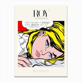 Hopeless Poster |Roy Lichtenstein 1964 Canvas Print