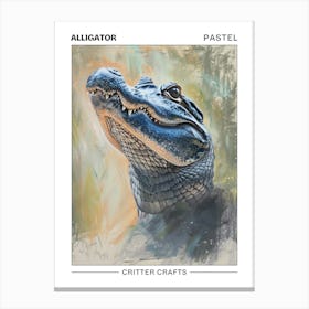 Alligator Pastel Watercolour 2 Poster Toile