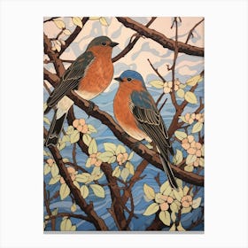 Art Nouveau Birds Poster Eastern Bluebird 1 Canvas Print