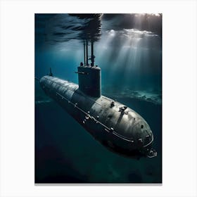 Submarine In The Ocean-Reimagined 26 Canvas Print