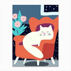 Cat in the chair Canvas Print