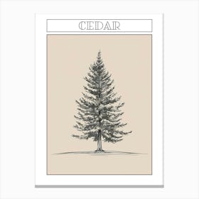 Cedar Tree Minimalistic Drawing 1 Poster Canvas Print