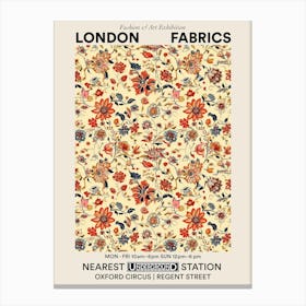 Poster Clover Chic London Fabrics Floral Pattern 4 Canvas Print