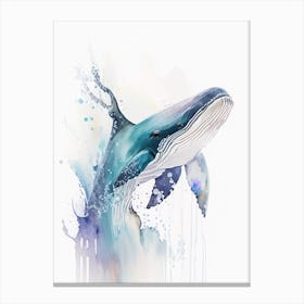 Strap Toothed Whale Storybook Watercolour  (3) Canvas Print