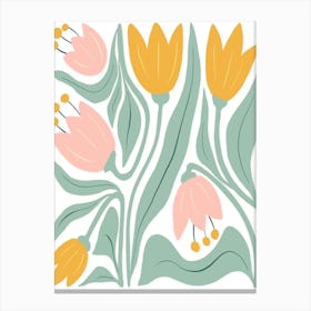 Tulips Matisse Style Boho Botanical Canvas Print