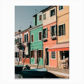 Colors And Canals In Burano In Italy Canvas Print