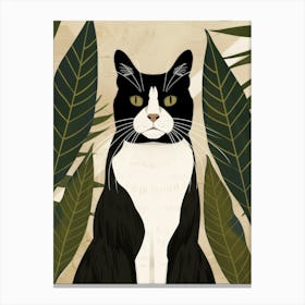 Black And White Cat 4 Canvas Print