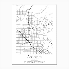 Anaheim,United States Minimalist Map Canvas Print