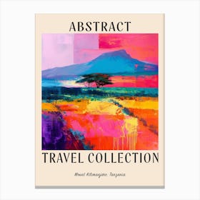 Abstract Travel Collection Poster Mount Kilimanjaro Tanzania 3 Canvas Print