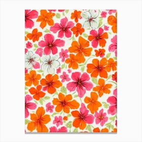 Petunia Floral Print Warm Tones 2 Flower Canvas Print