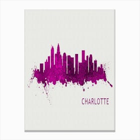 Charlotte North Carolina City Purple Canvas Print