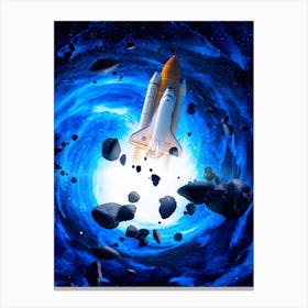 Rocket Blue Vortex Asteroids Canvas Print