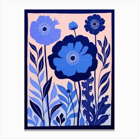 Blue Flower Illustration Cornflower 2 Canvas Print