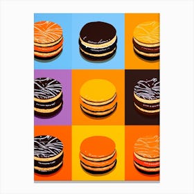 Orange Cookies Retro Tile Effect Canvas Print