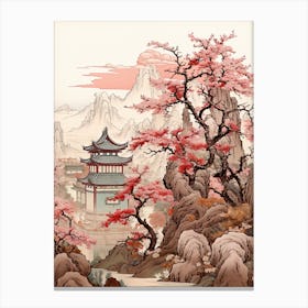 Chinese Plum  Flower Victorian Style 1 Canvas Print