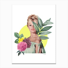 Brigitte Bardot Collage Collage Canvas Print