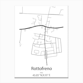 Rottofreno,Italy Minimalist Map Canvas Print