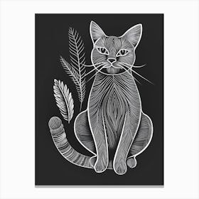 Burmese Cat Minimalist Illustration 2 Canvas Print